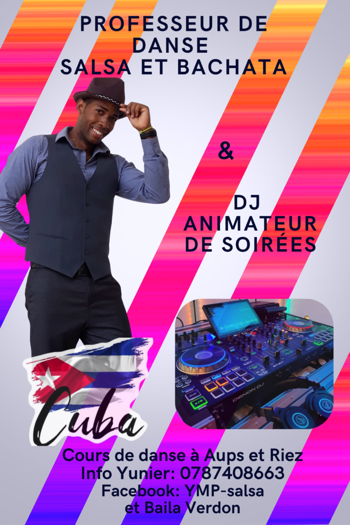 Cours de danse 80x120 0787408663 Facebook YMP-salsa et Baila Verdon